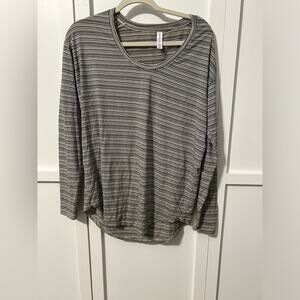 Athleta striped long sleeve top medium